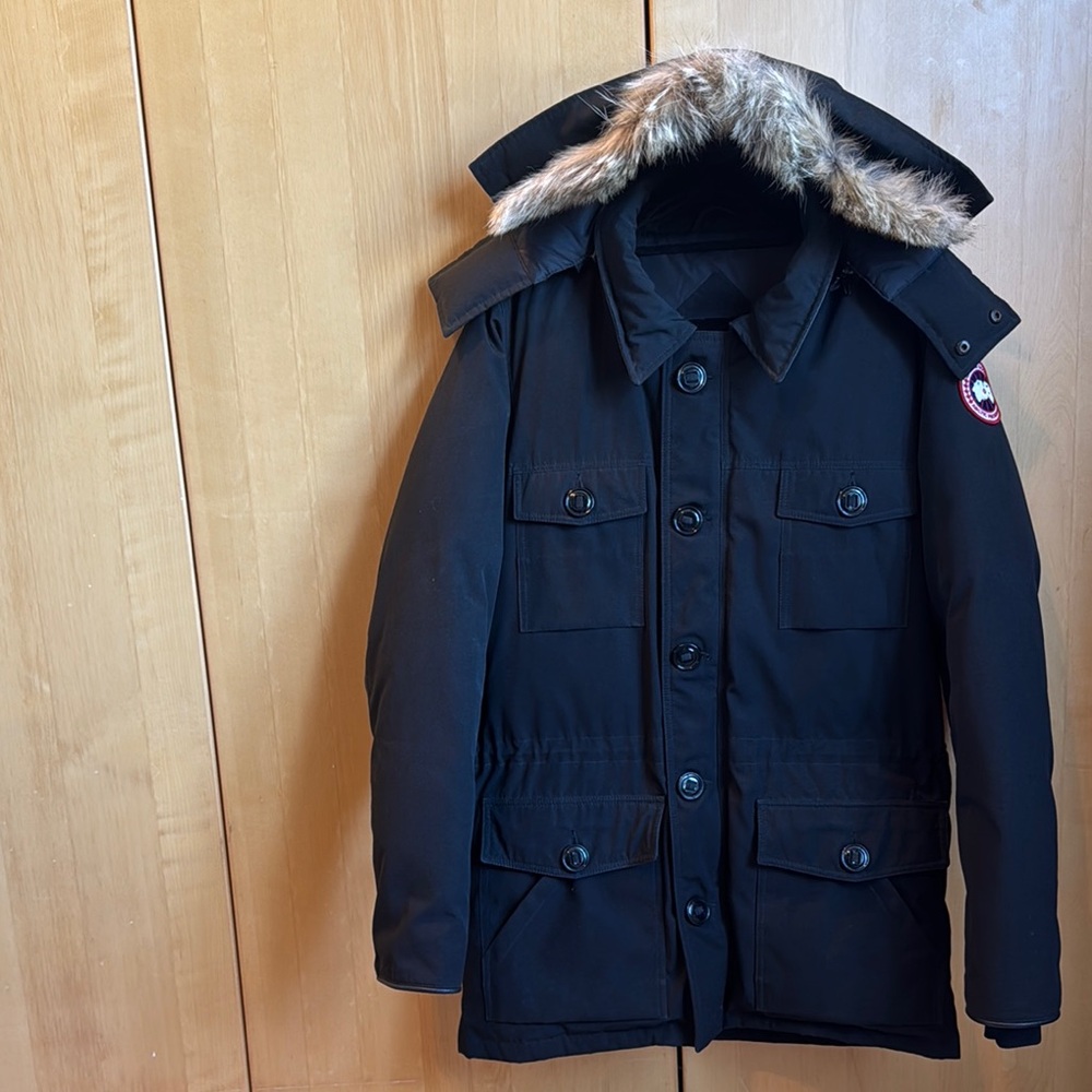 Men's Canada Goose Black Parka with Fur Hood